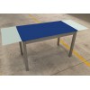 MESA DE COCINA EXTENSIBLE CRISTAL AZUL