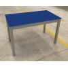 MESA DE COCINA EXTENSIBLE CRISTAL AZUL