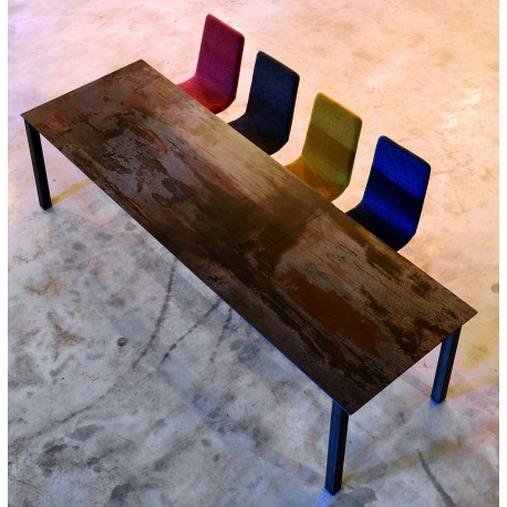 MESA DE COMEDOR EXTENSIBLE OLIVA TAPA PORCELANICO